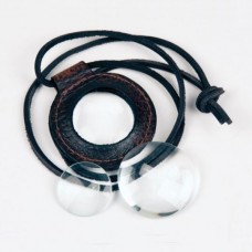 Magnifying Lens with Leather Neck Strap Large